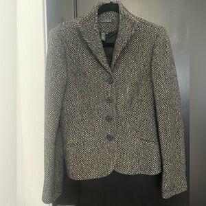 Ralph Lauren Black and Gray Tweed Blazer